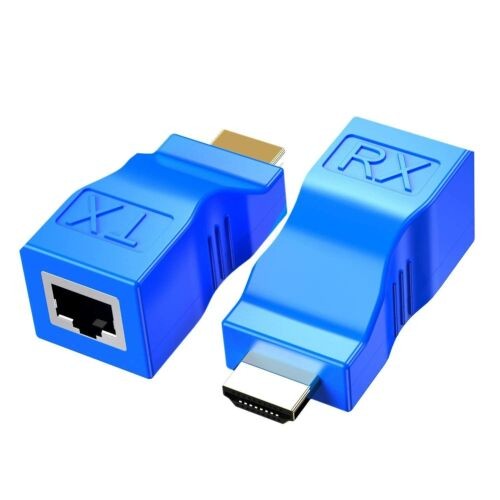 accesorios para electronica - Extensor Hdmi a RJ45 30 MTS Color Azul LAN Ethernet Port 4k HDMI Network