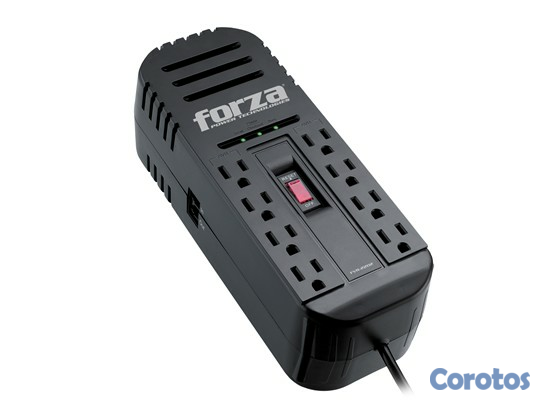 computadoras y laptops - REGULADOR DE VOLTAJE FORZA 1200VA, REGLETA 8 SALIDAS + 2 PUERTOS USB 110V/600W/3