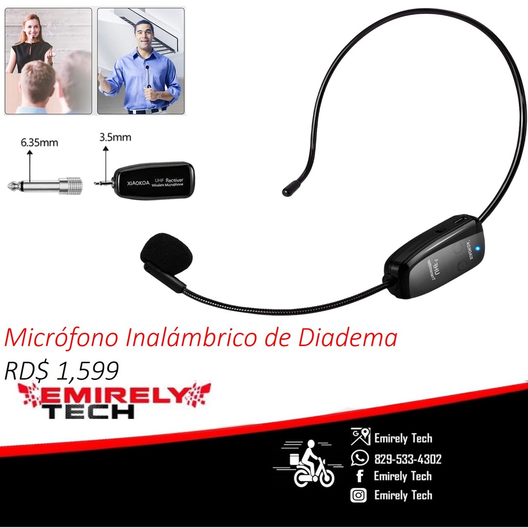 otros electronicos - Microfono inalambricos de diadema Microfono Inalambrico Microfono Recargable