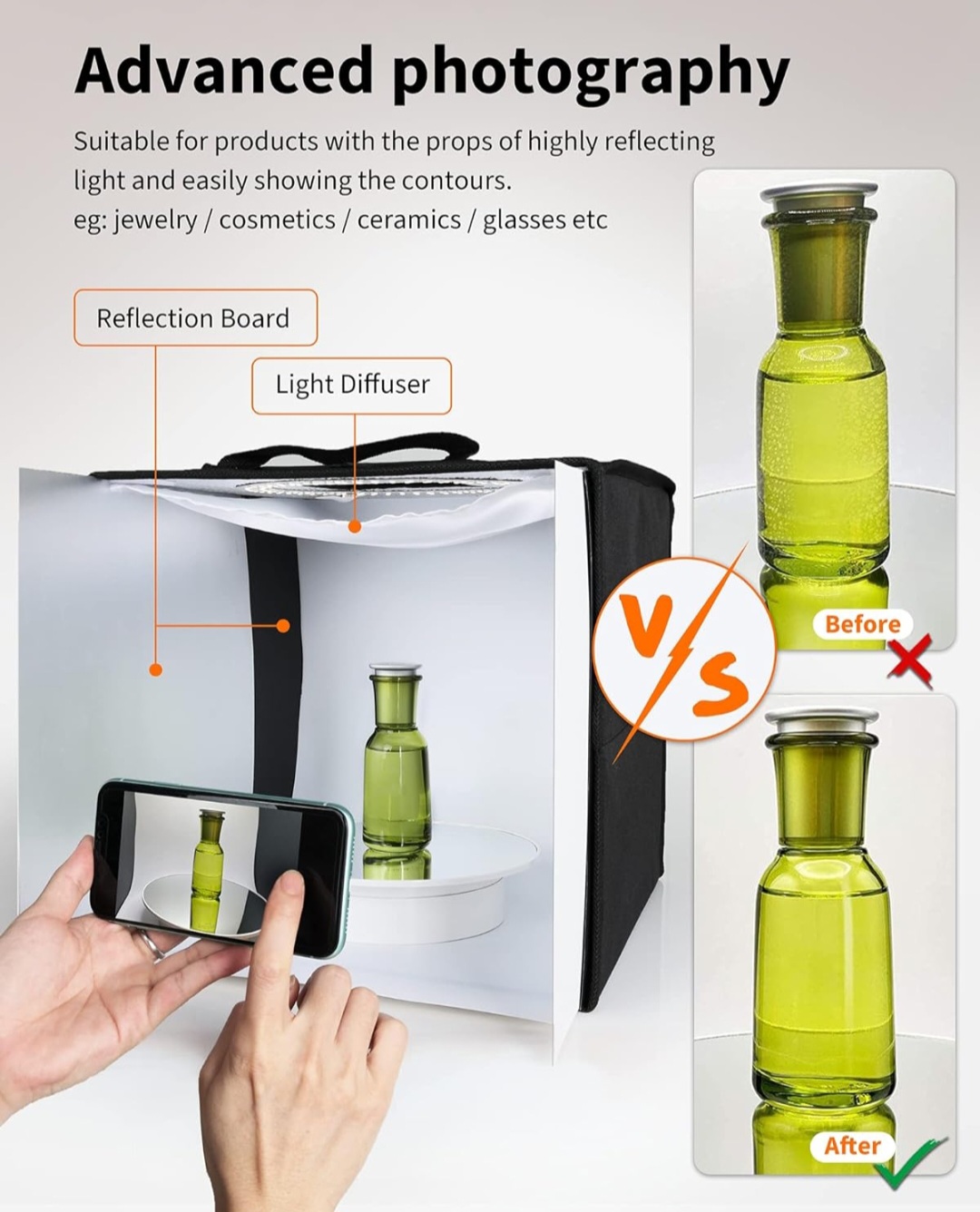 otros electronicos - Portable Photo Studio Light Box 12"×12" 5