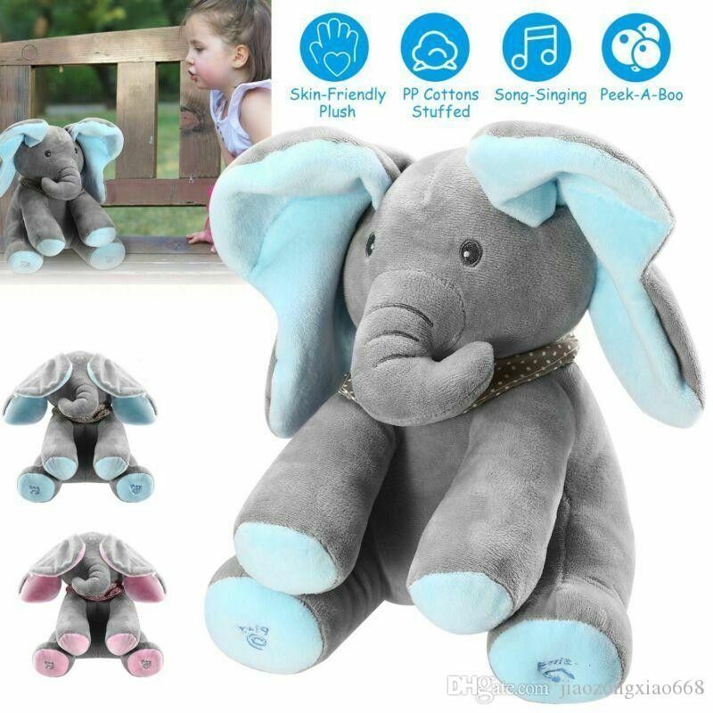 juguetes - Elefante animado de peluche interactivo Canta y Mueve juguete regalo bebe niño 4