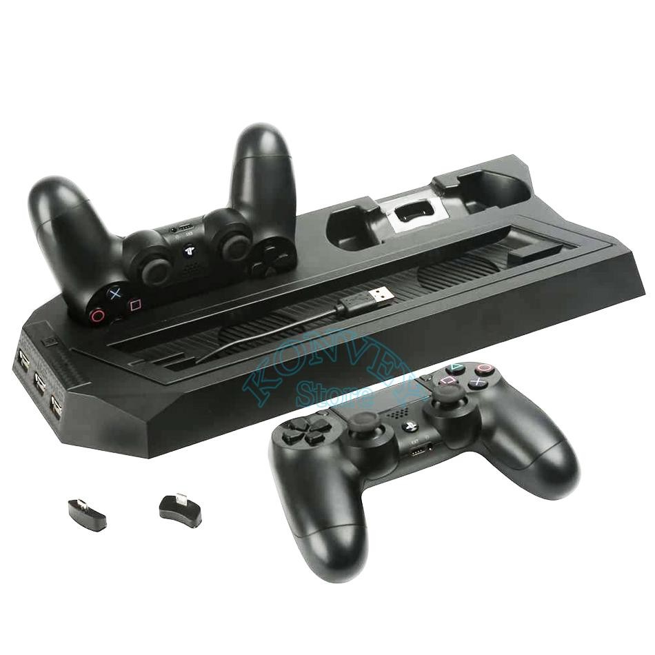 consolas y videojuegos - PS4 Slim y Pro Soporte de consola Disipador de calor Base Play Station cargador 2