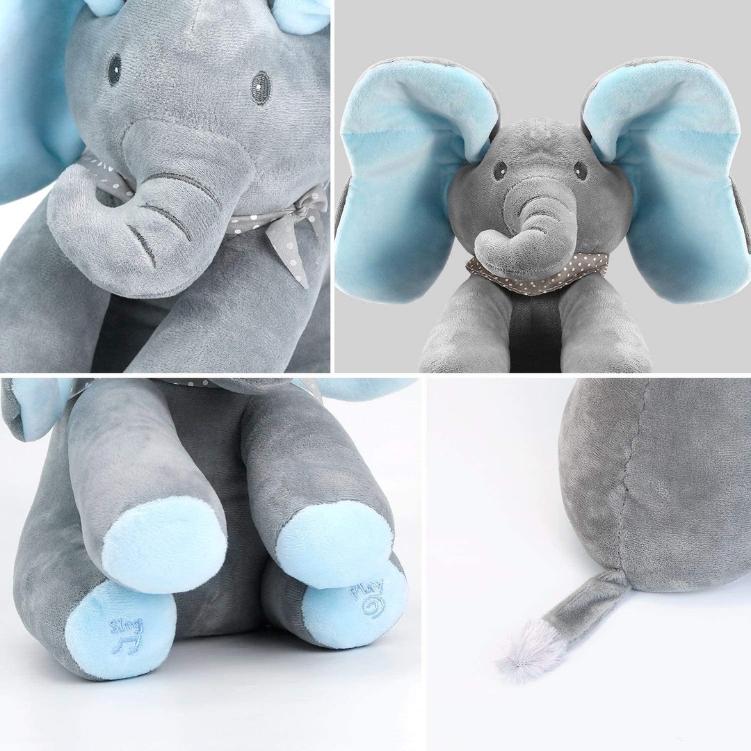 juguetes - Elefante animado de peluche interactivo Canta y Mueve juguete regalo bebe niño 5