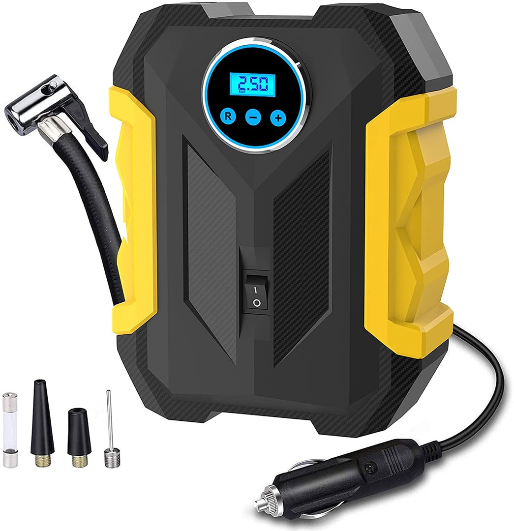 herramientas, jardines y exterior - Compresor De Aire Digital Para Auto Bomba Infladora Portátil  2