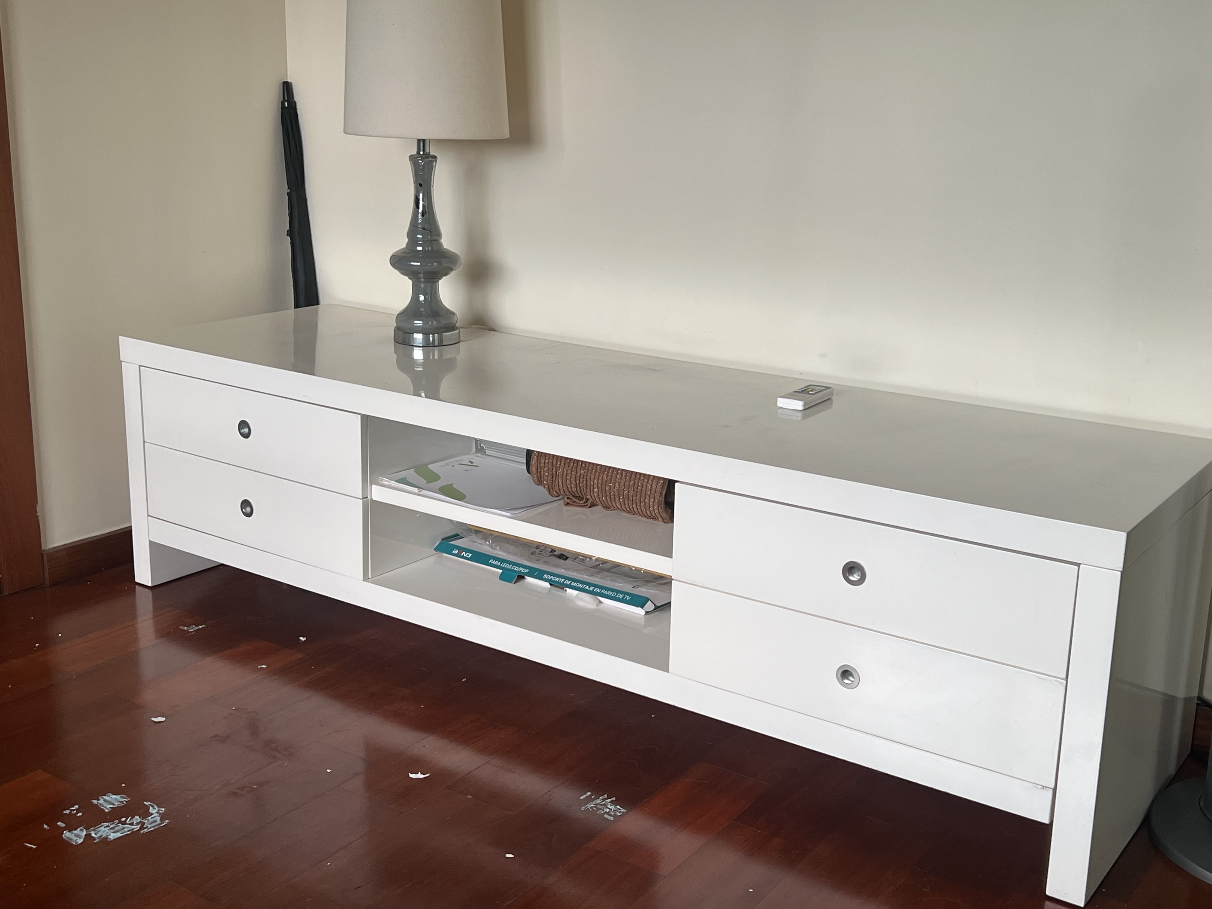 muebles y colchones - Banco para TV, blanco