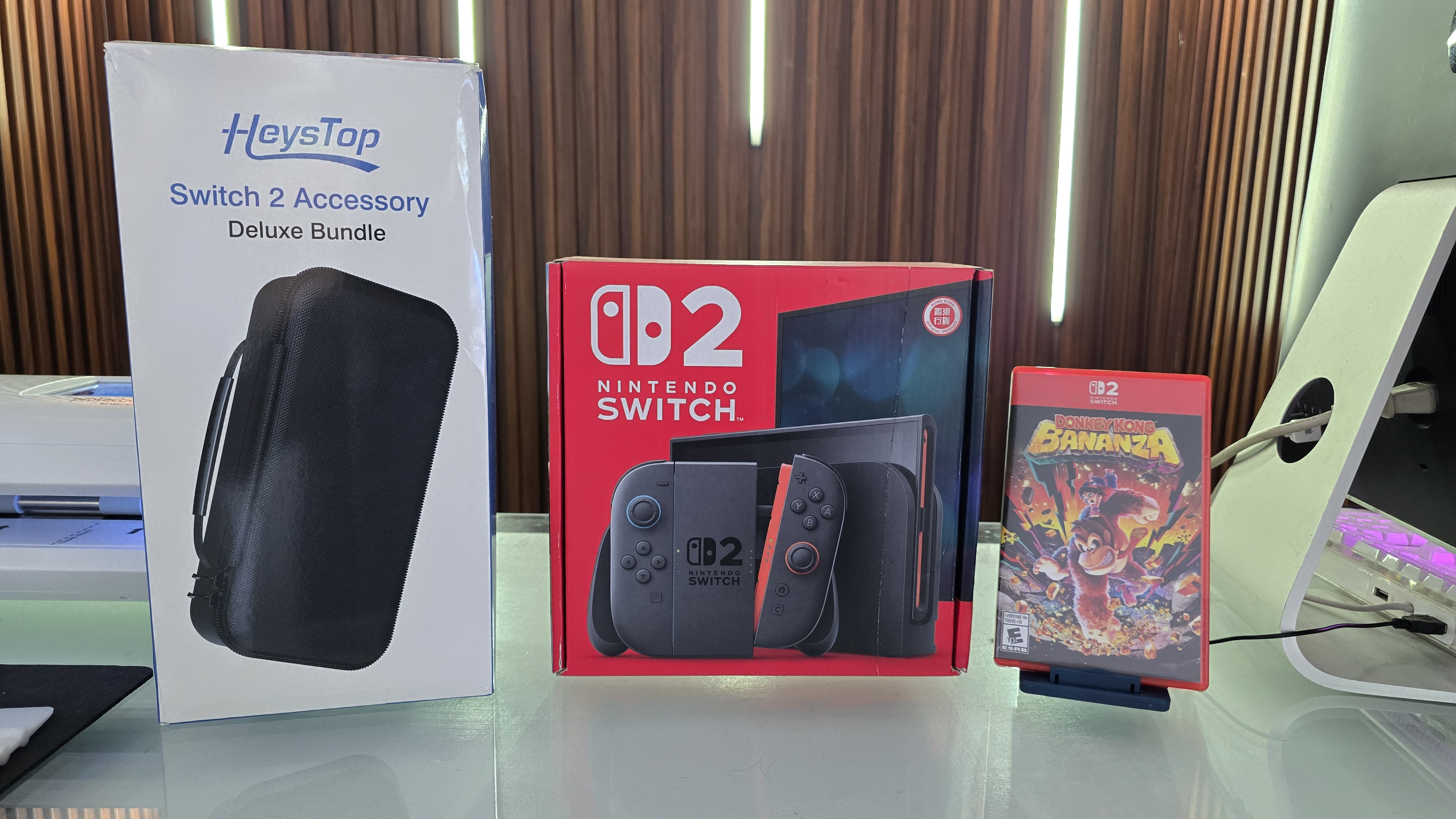 consolas y videojuegos - Nintendo Switch 2 en su caja mas donkeykong y mas 1