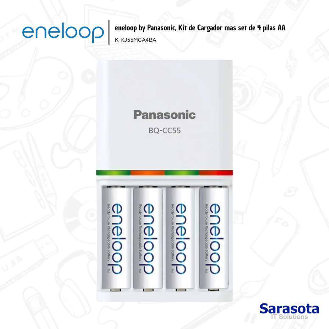 accesorios para electronica - Cargador con baterías recarcables AA Eneloop  0