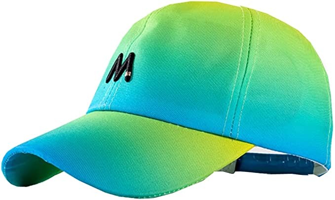 Gorra gradiente fluorescente degradado colorida beisbol hombre mujeres ajustable 5