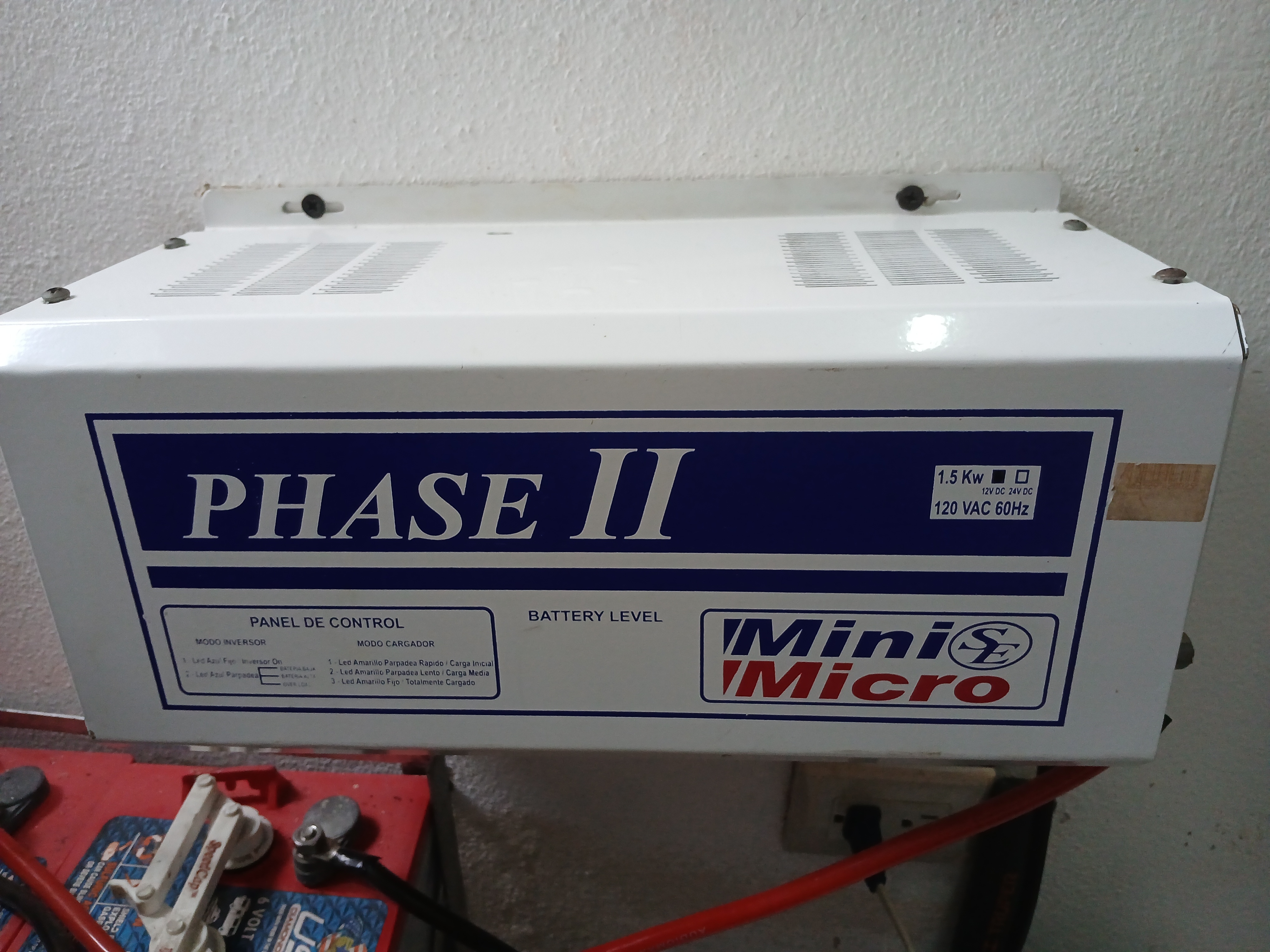 plantas e inversores - Inversor Phase II 1.5 2 baterías con todo cables y base 