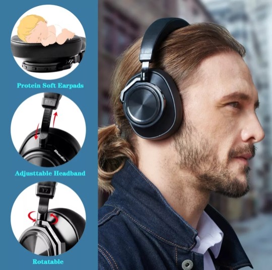 camaras y audio - Auricular profesional Bluedio T7 Plus, conexión  bluetooth + cable.