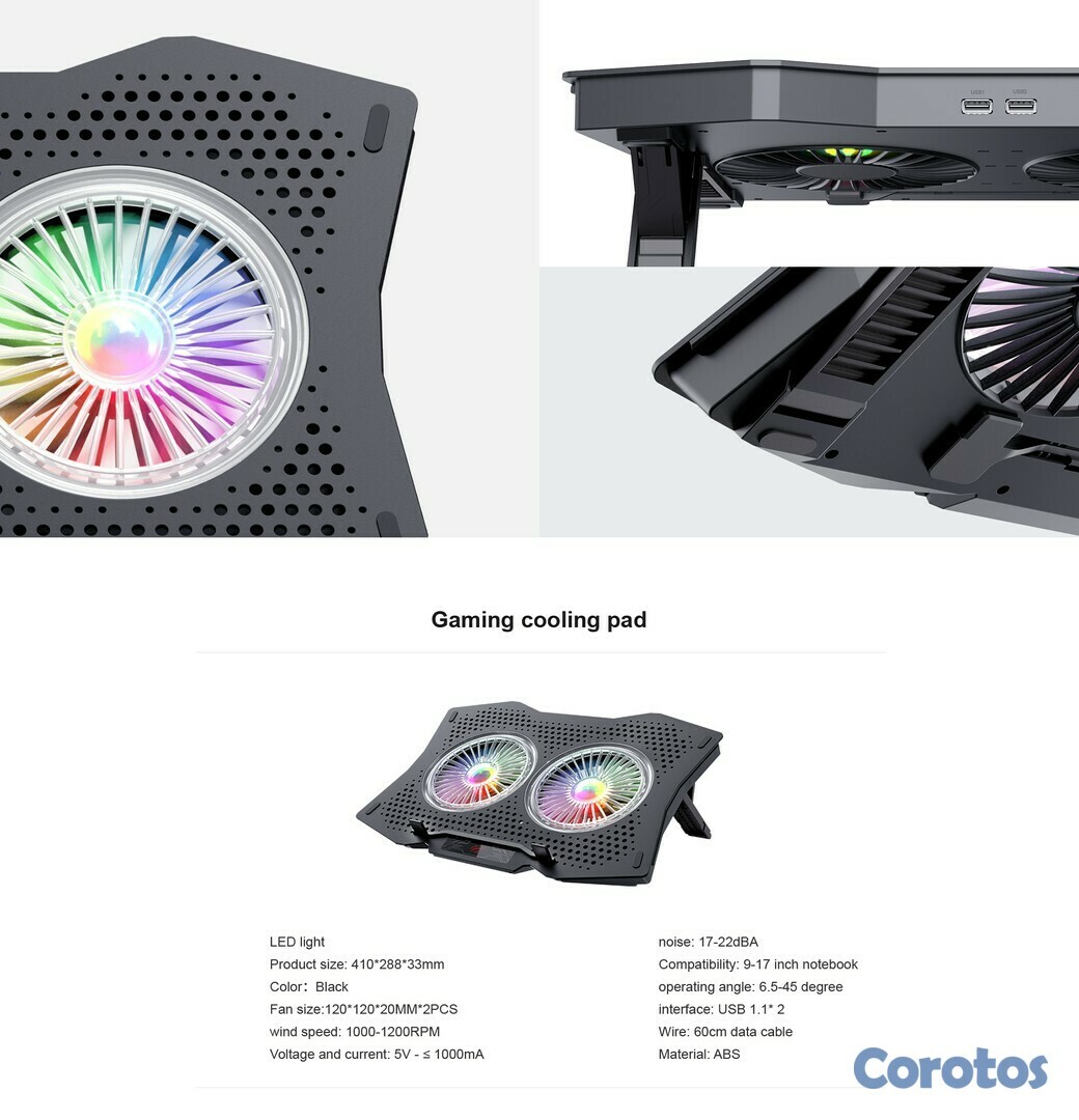 computadoras y laptops - FAN COOLER, 10" hasta 17 pulgadas 2