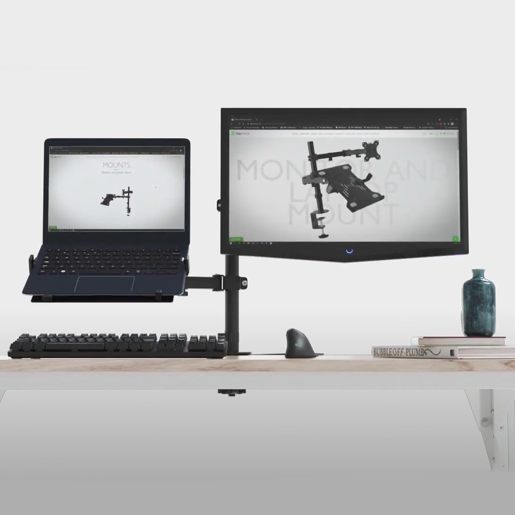 computadoras y laptops - SOPORTE PARA MONITOR Y LAPTOP KLIPX, (15.6" LAPTOPS) - (13 TO 32" MONITOR) 