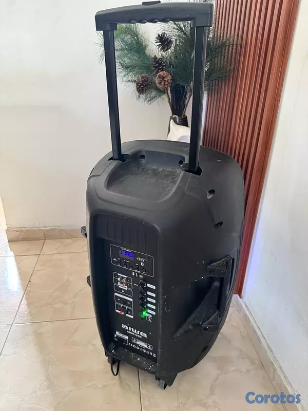 camaras y audio - Bocina Aiwa Bluetooth 15” Recargable con Micrófono y Radio FM 4