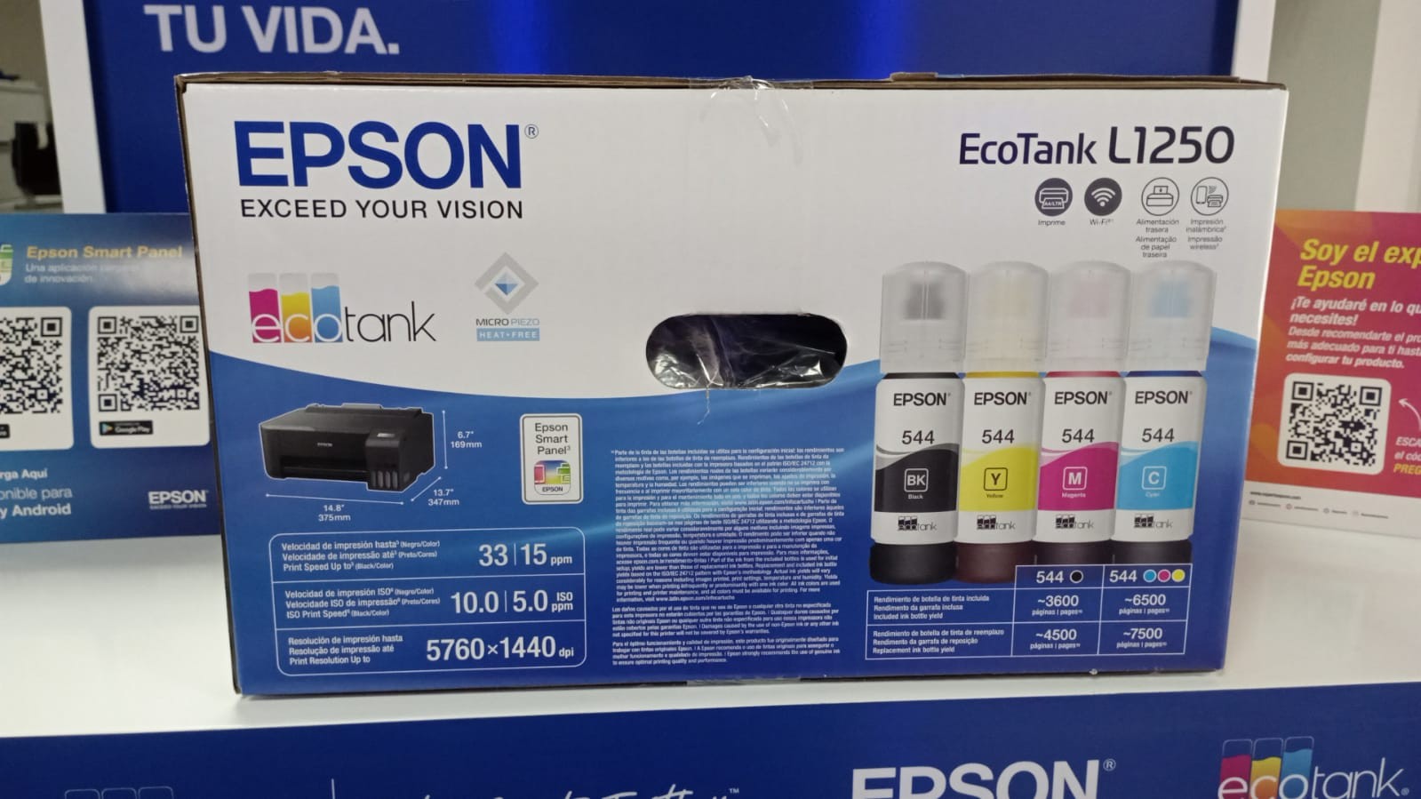 impresoras y scanners -  Impresora Epson L1250 EcoTank Wifi 
 3