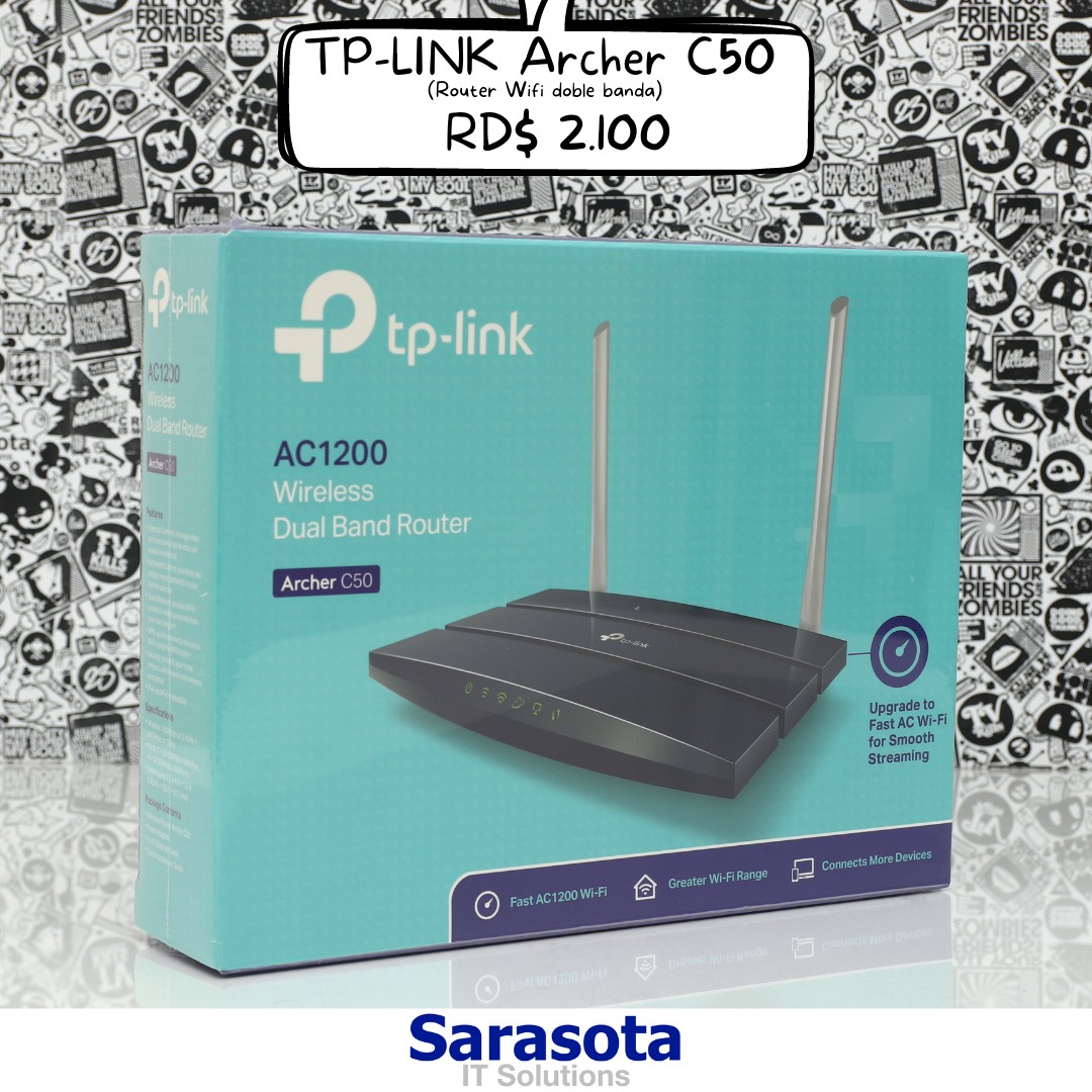 computadoras y laptops - Router TP-Link Archer C50 doble banda AC1200