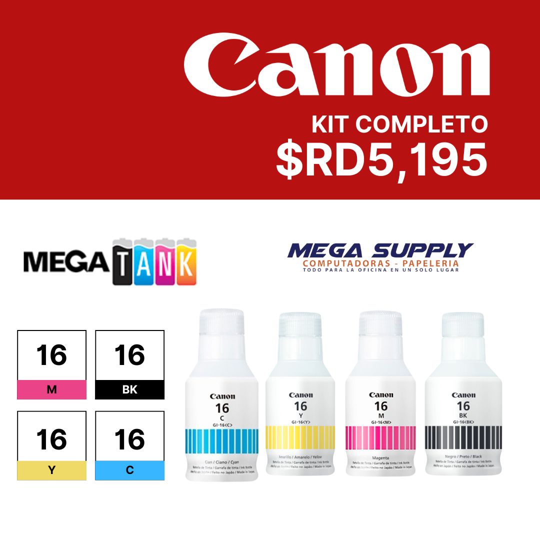 impresoras y scanners - KIT DE 4 BOTELLAS  DE TINTA CANON GI-16 0