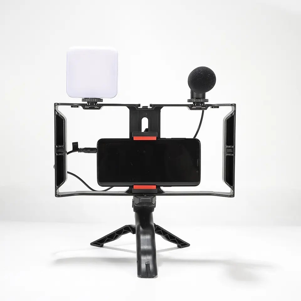 accesorios para electronica - Vloging Kit para grabar videos deportes actividades clases tripode doble lampara 2