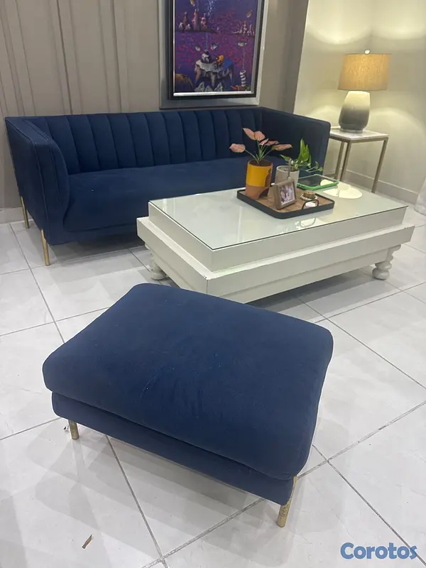muebles y colchones - Sofa de 3 asientos con othman, Ilumel  7