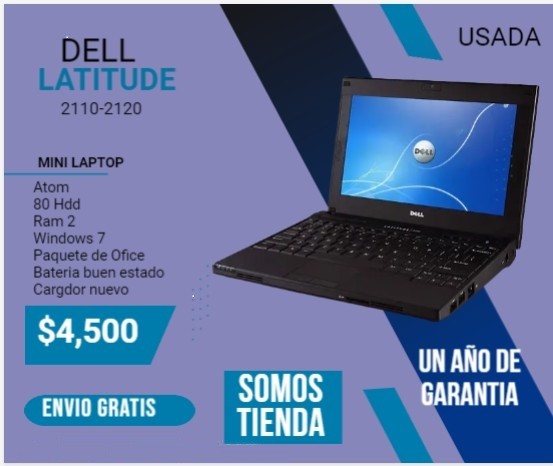 computadoras y laptops - MINI LAPTOP DELL LATITUDE
