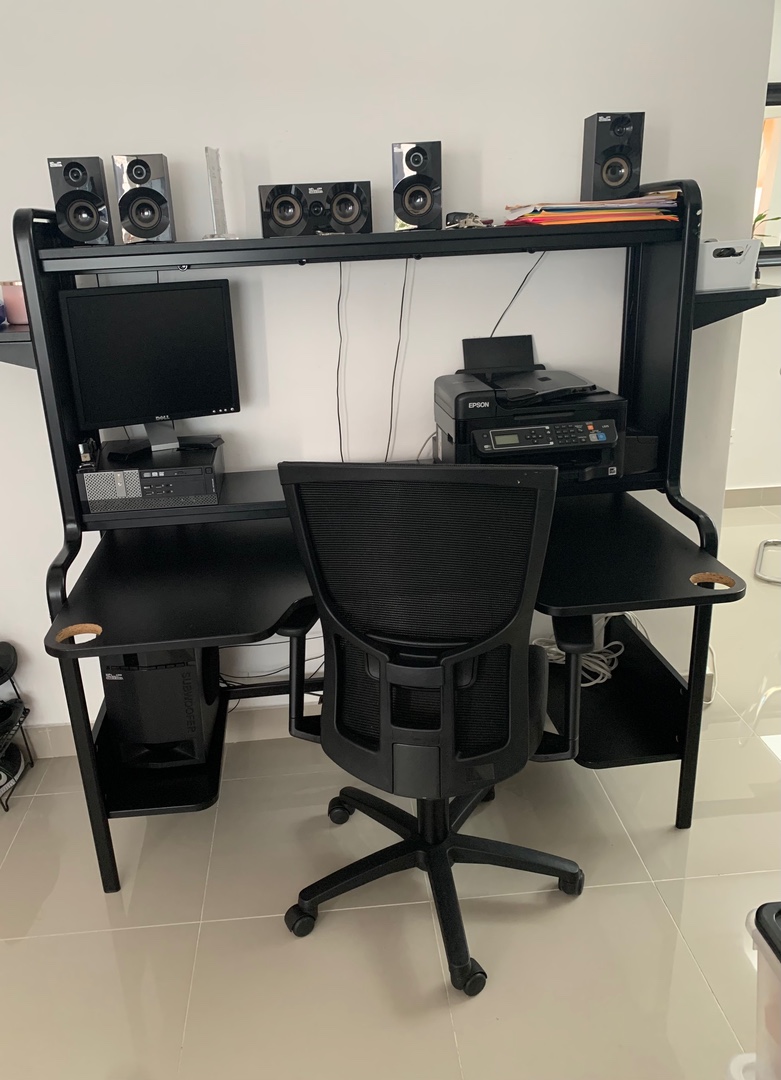 muebles y colchones - Escritorio computadora más silla oficina 2