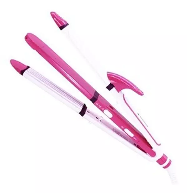 salud y belleza - Plancha Rizadora Y Alaciadora Nova 2 En 1 Pinza Rizador Enruladora 3