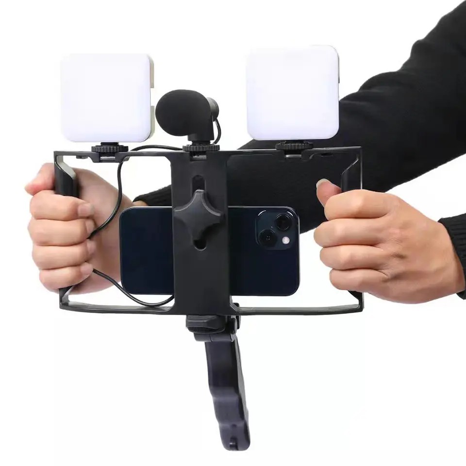 accesorios para electronica - Vloging Kit para grabar videos deportes actividades clases tripode doble lampara 6