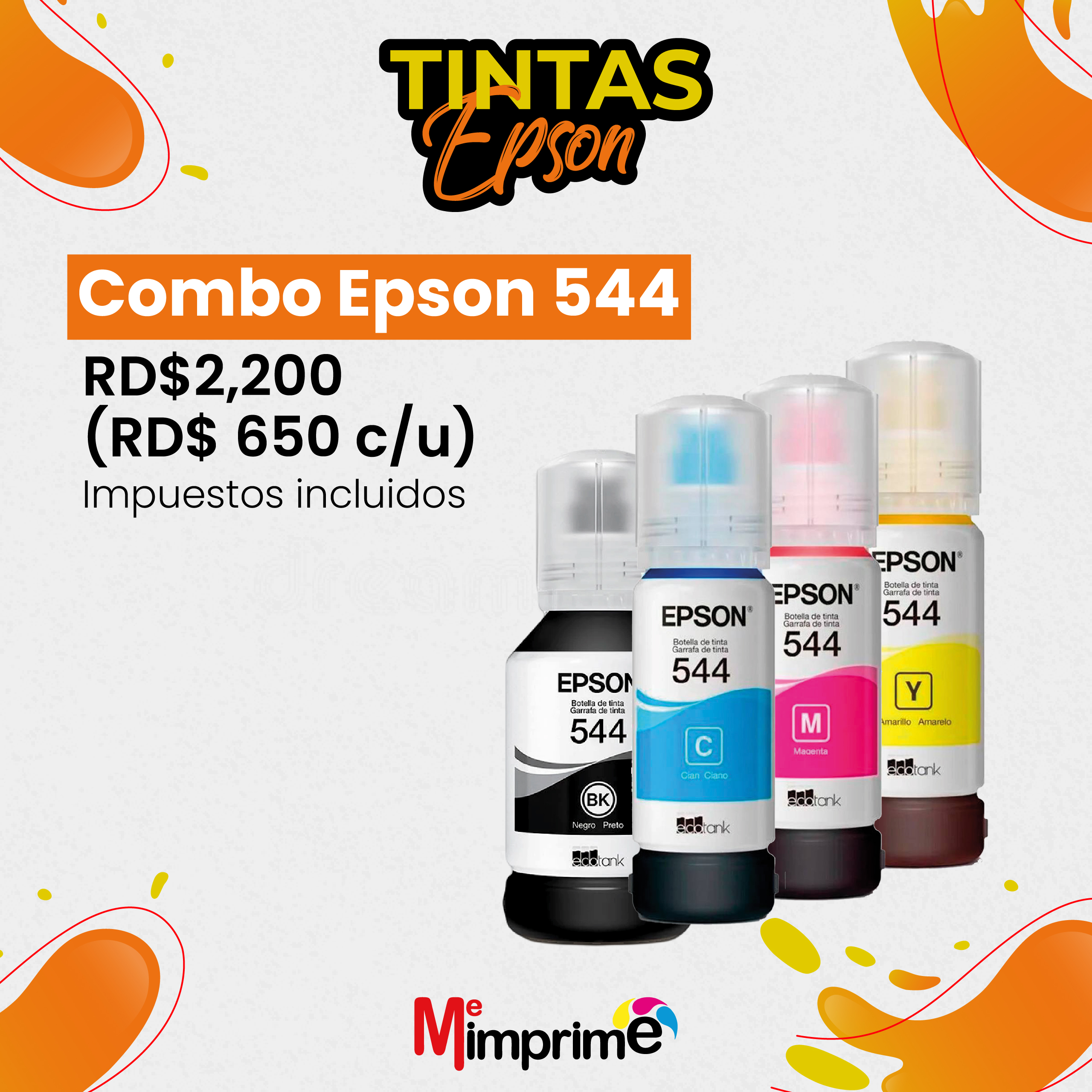 impresoras y scanners - Combo de Tinta Epson 544