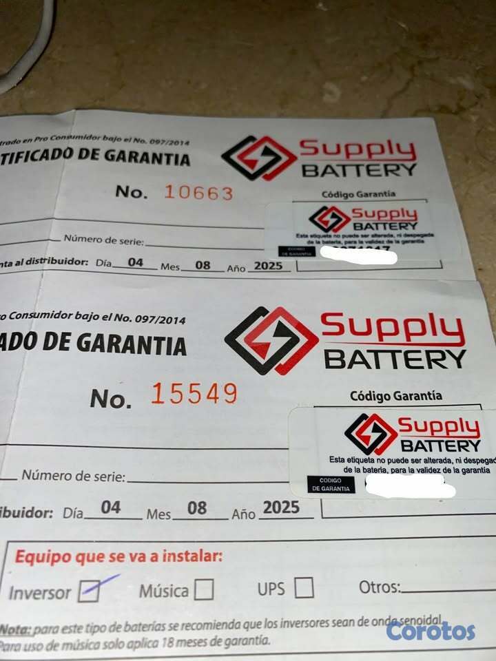 plantas e inversores - Vendo Inversor 1.5k 12V + 2 Baterías 260 AMP 6 4