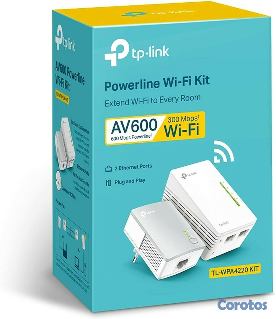 computadoras y laptops - POWERLINE TP-LINK TL-WPA4220KIT, ACCESS POINT TL-WPA4220, 2.4GHZ/300MBPS, 1