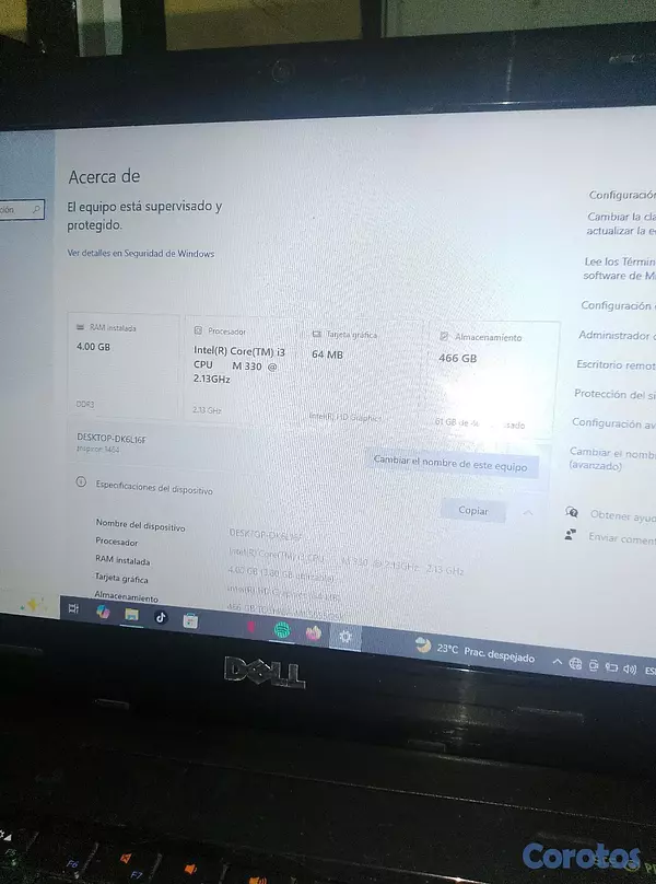 computadoras y laptops - DELL INSPIRON 1464 Negociable con algunos Defectos 8