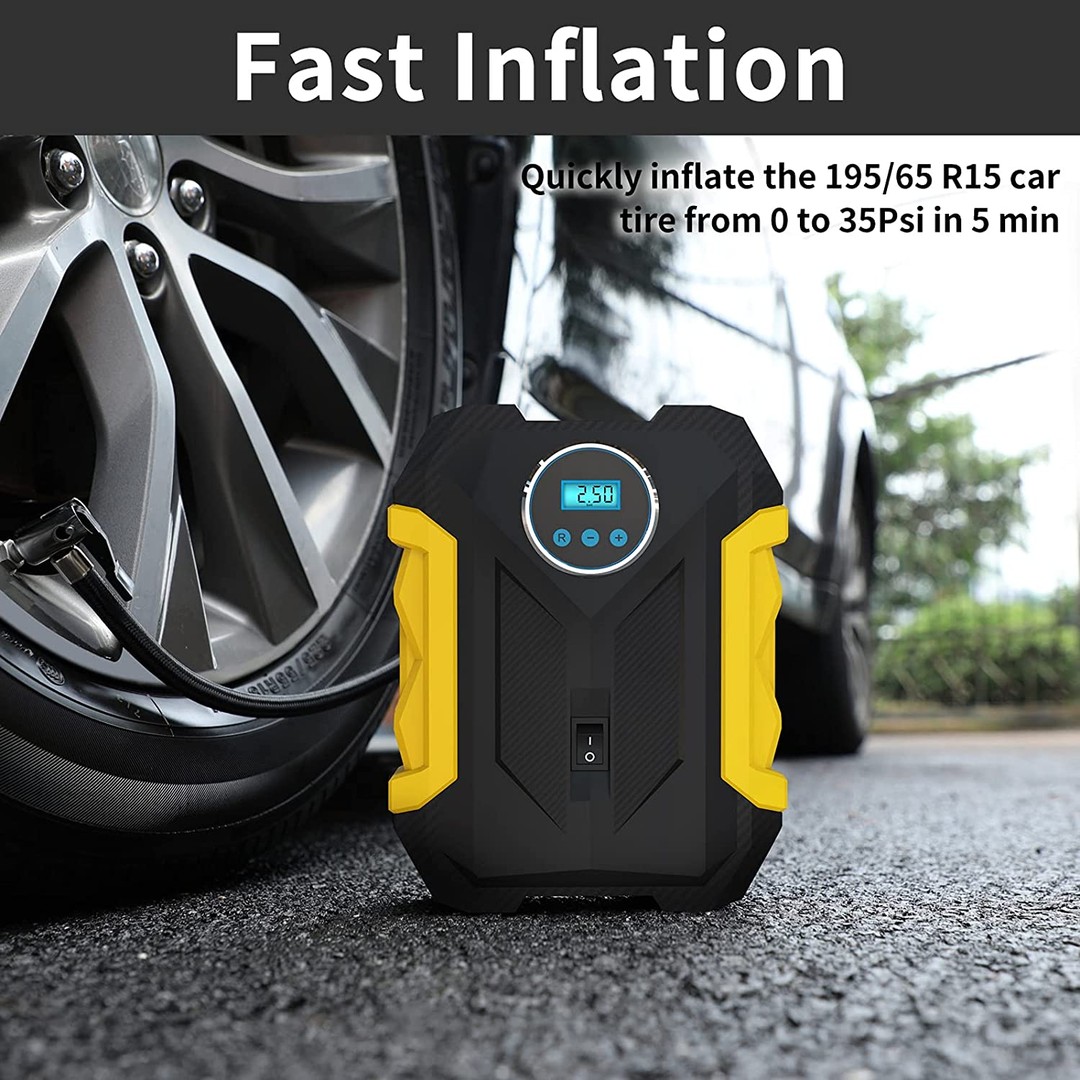 herramientas, jardines y exterior - Compresor De Aire Digital Para Auto Bomba Infladora Portátil  5