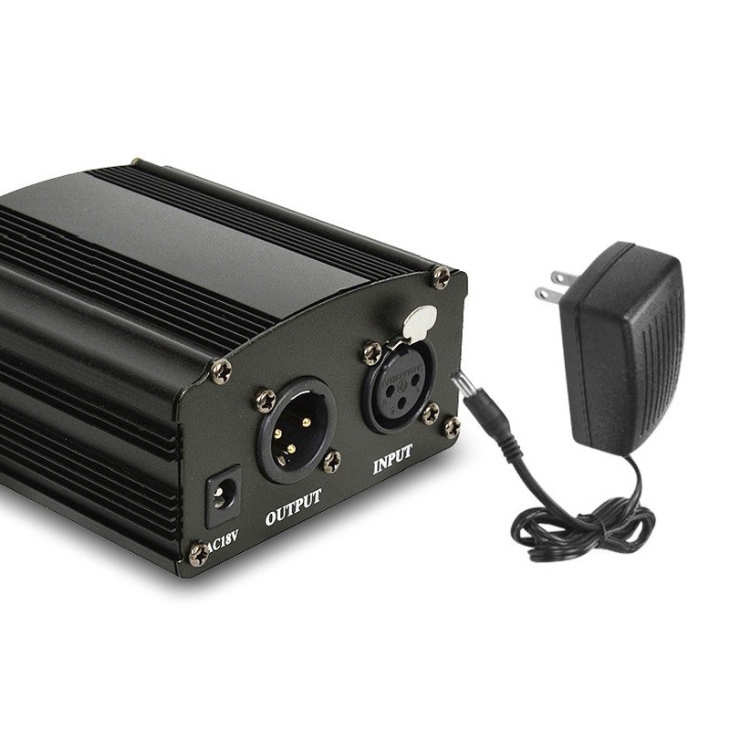 equipos profesionales - power phanthom 48v para microfono condensador fuente fantasma 2