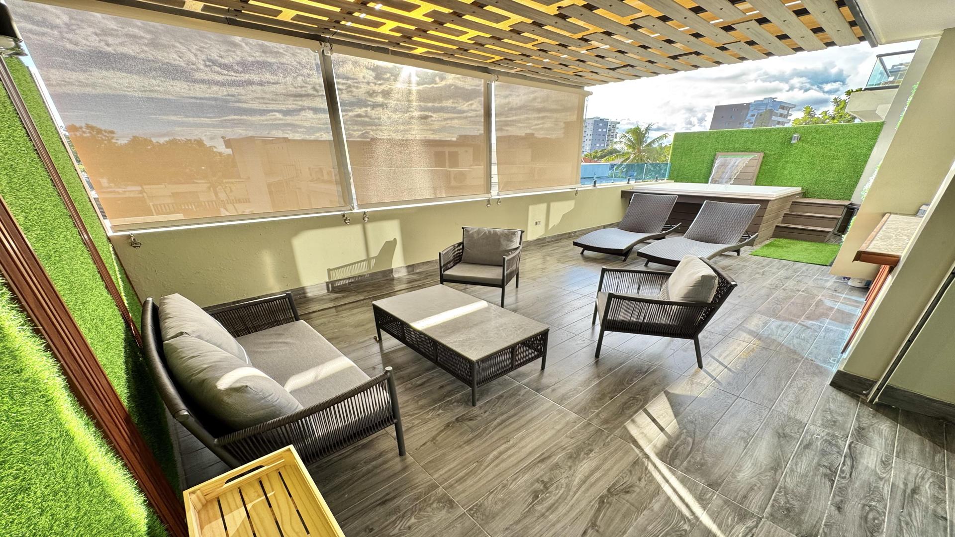 apartamentos - Apartamento Amuebmado en El Millón, 2da con Terraza 1