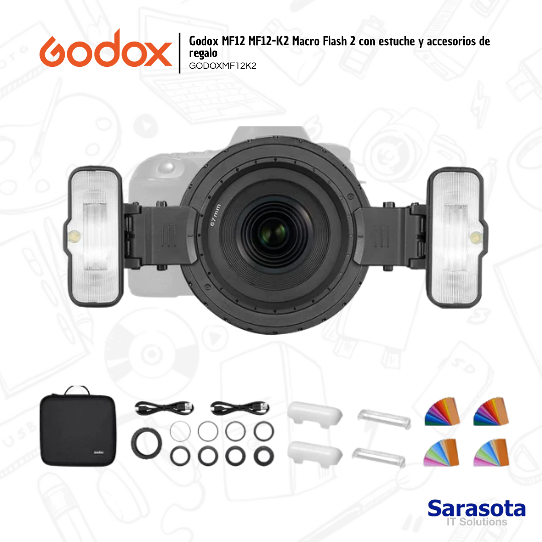 accesorios para electronica - Godox MF12 MF12-K2 Macro Flash 2 + accesorios  0