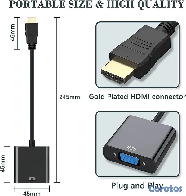 computadoras y laptops - 🔌 Adaptador HDMI a VGA + Cable VGA incluido (¡Solu 5