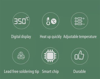 herramientas, jardines y exterior - Soldador eléctrico con pantalla LCD, temperatura ajustastable de 80w 3