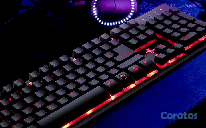 computadoras y laptops - TECLADO GAMER XTECH XTK-520S, USB, ESPAÑOL, MULTIMEDIA, LUZ DE FONDO 3 COLORES 1