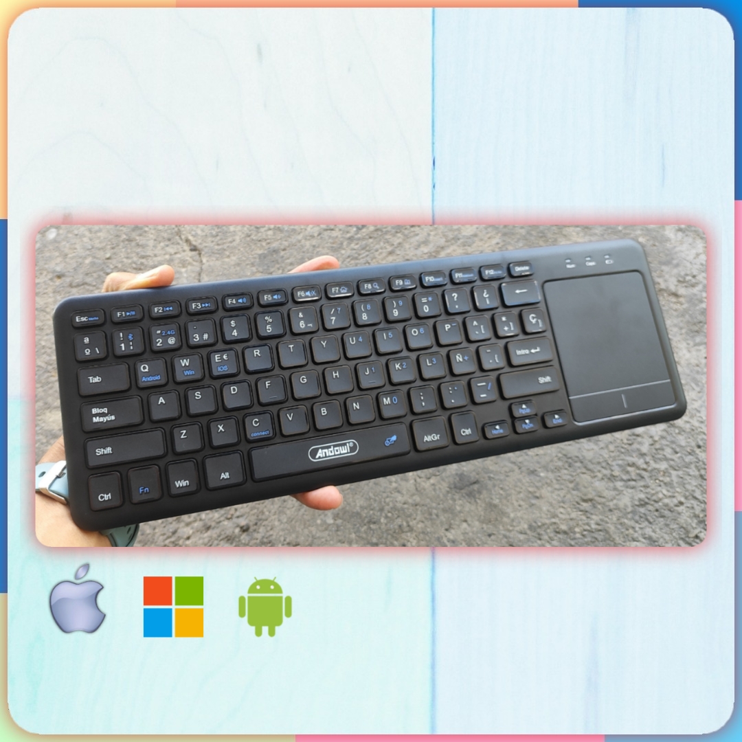 accesorios para electronica - Teclado inalámbrico para Mac, Windows, Android con bluetooth y freceptor 2.4g 0