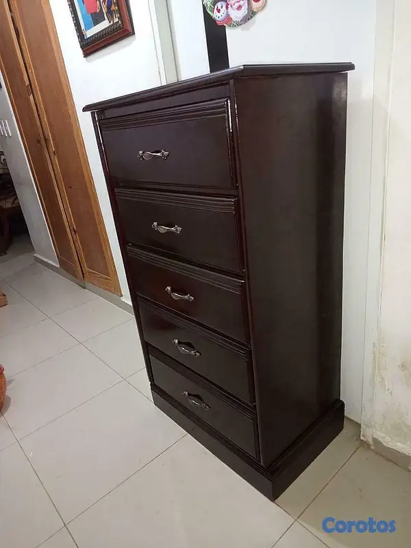 muebles y colchones - Biuro de 5 Gavetas en Madera 
Disponible en Color Blanco  3