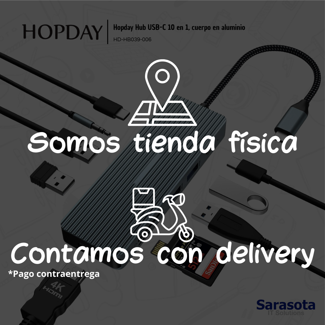 accesorios para electronica - HopDay Hub USB-C 10 en 1 1