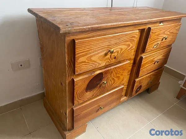 muebles y colchones - gavetero de madera en pino muy bueno 7