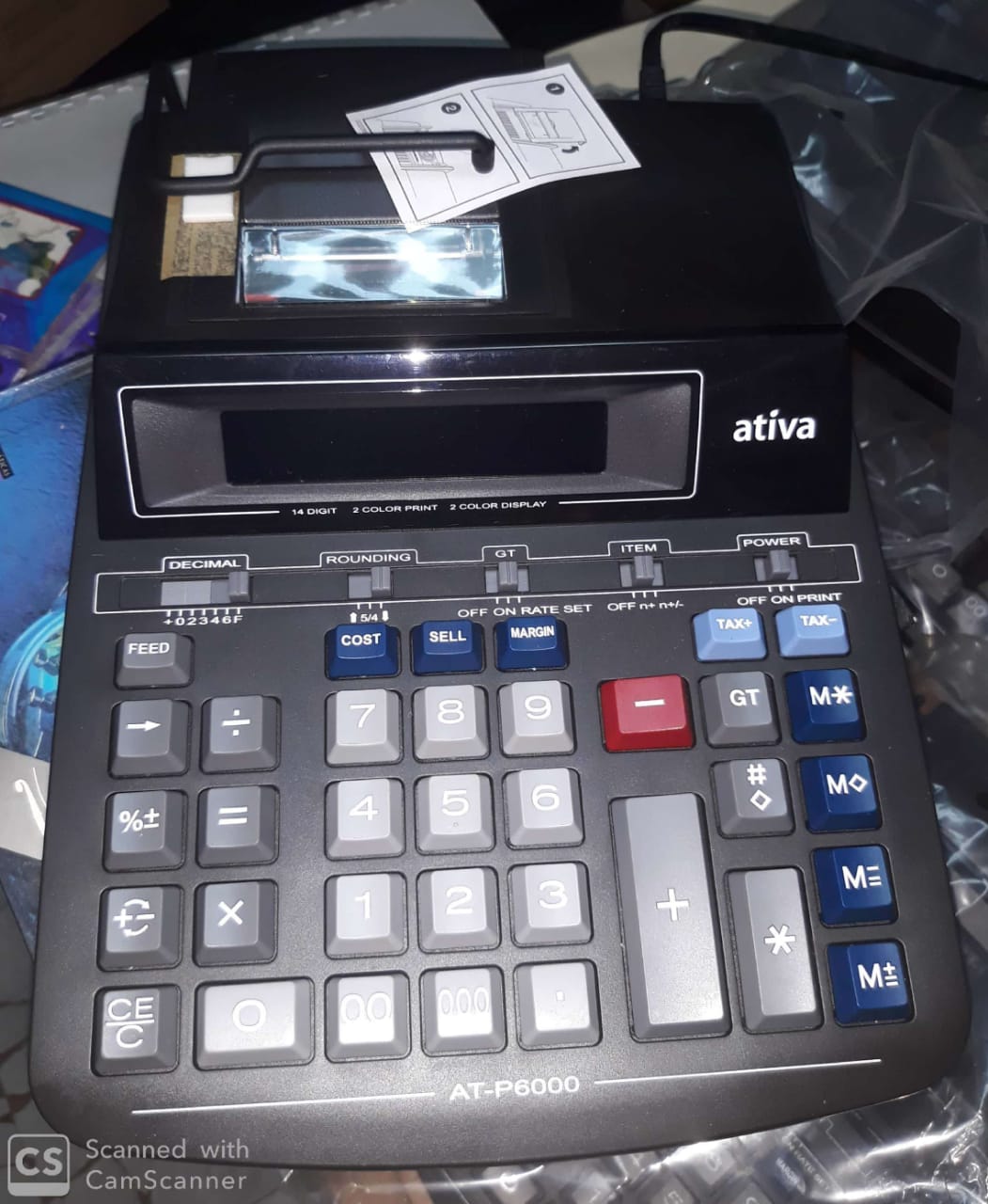 Calculadora de Escritorio con Printeado
Ativa AT-P6000. Totalmente Nueva
