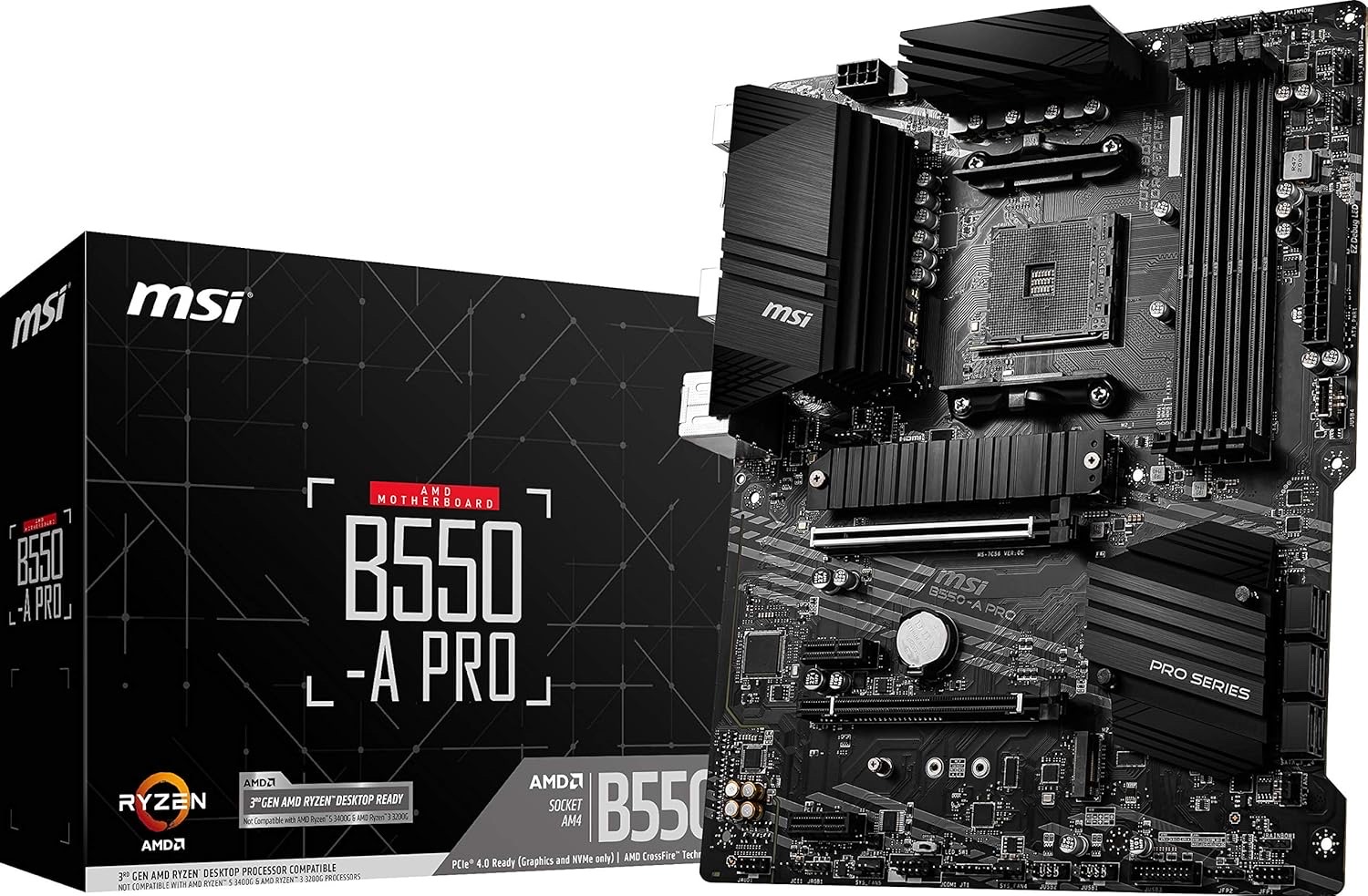 computadoras y laptops - Pack Completo MSI B550-a pro, Ryzen 5 5600, Rx 6600 y memorias RAM T-Force 3