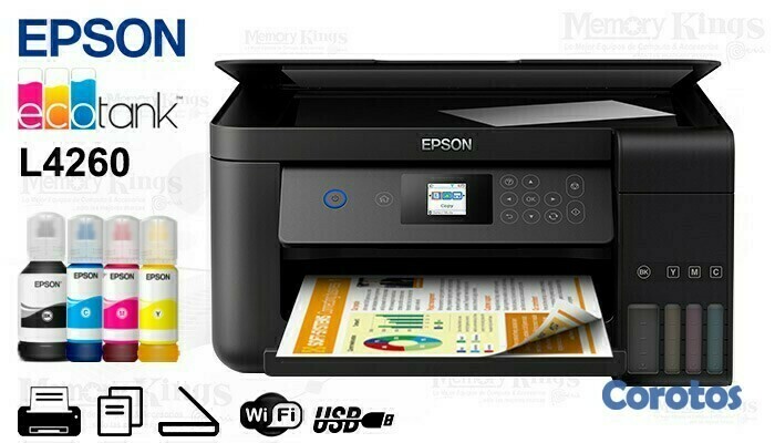 computadoras y laptops - MULTIFUNCION EPSON ECOTANK L4260,BOTELLA DE TINTA DE FABRICA,DUPLEX,Wi-Fi 1