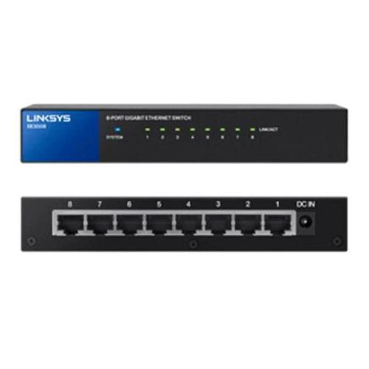 computadoras y laptops - SWITCH 8 PUERTOS LINKSYS SE3008, NO ADMINISTRABLE/DESKTOP, 8 PUERTOS GIGABIT  2
