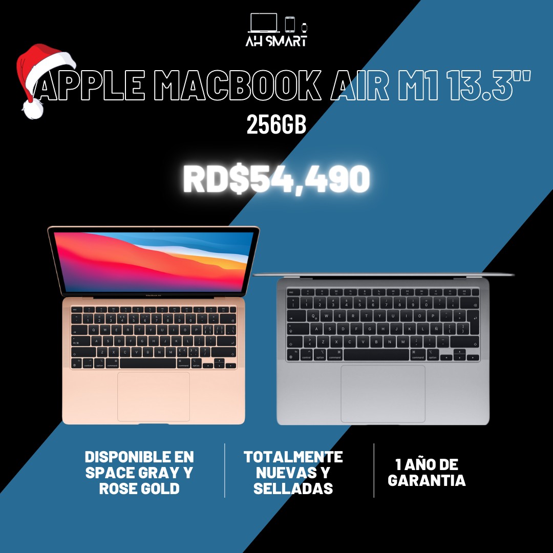 computadoras y laptops - MacBook Air M1 256GB 8GB RAM Rose Gold Selladas Nuevas (IPAD, APPLE WATCH, MAC)