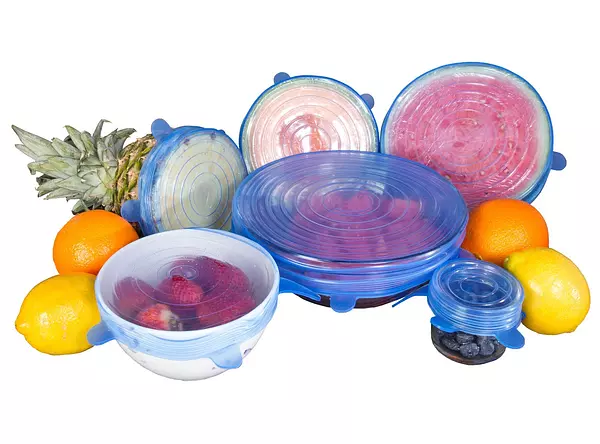 cocina - Tapas de silicona elásticas 6 piezas Cubierta de alimentos, varios tamaños 4