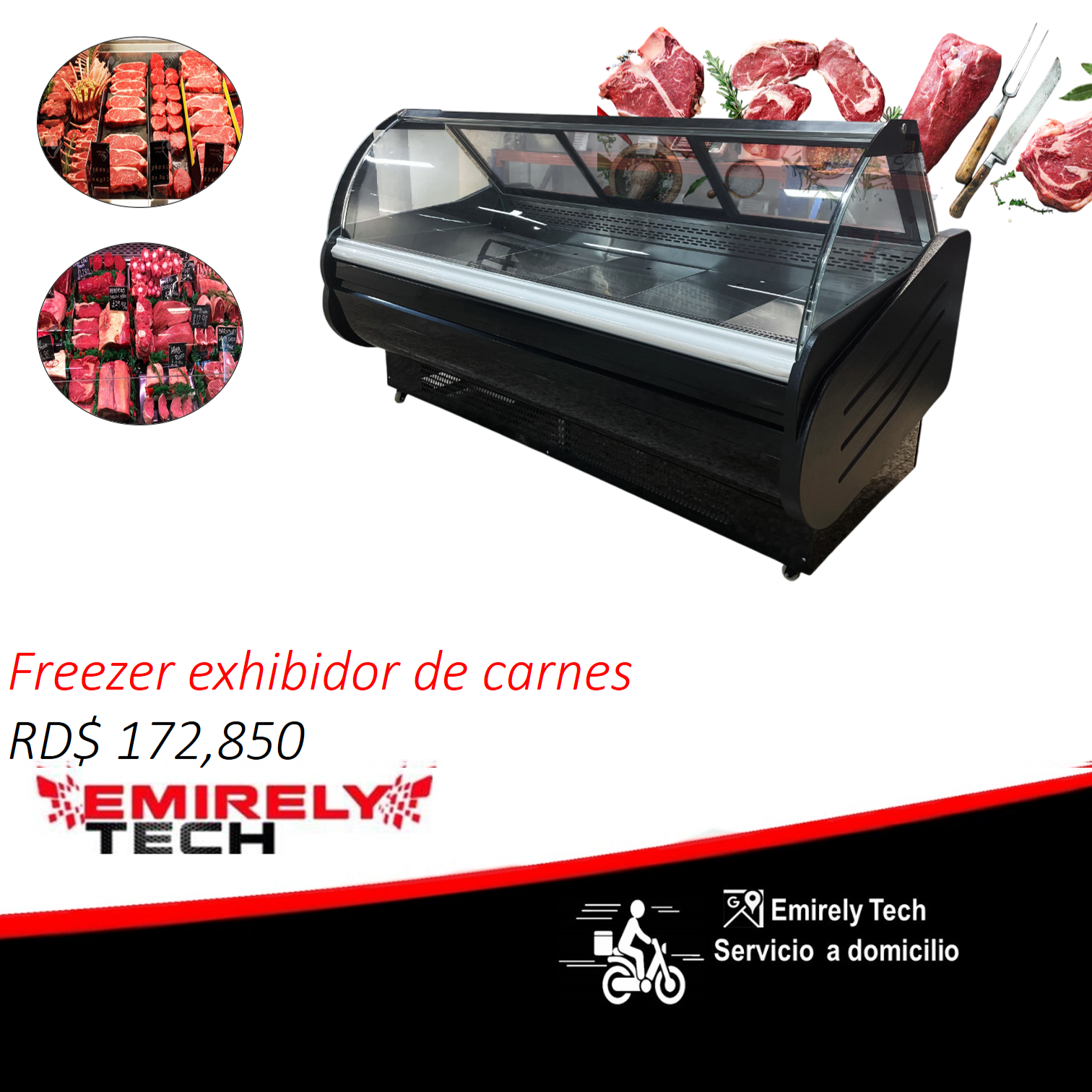 equipos profesionales - Freezer exhibidor vitrina para carnes embutidos 1