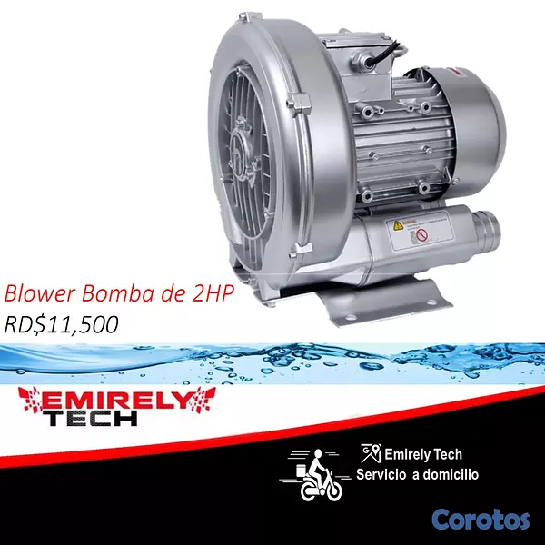 equipos profesionales - Bomba de oxigeno para peces Blower aireador de 2hp 1