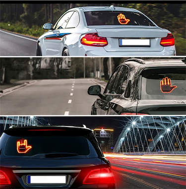 accesorios para vehiculos - Luz en forma de mano para el cristal de atrás del vehículo  4